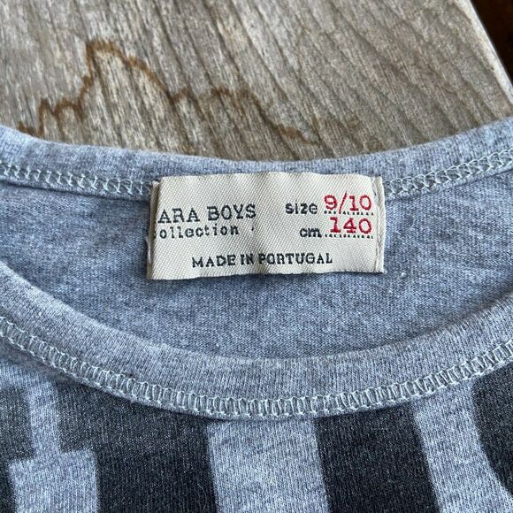 ZARA Boys Shirt Size 9 10 140 Must‎ Not Stop Long Sleeve Tee T-Shirt Gray Black - Picture 4 of 8